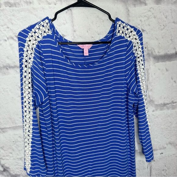 |EUC| LILY PULITZER Striped Marlowe Above Knee Dress In Beckon Blue - Picture 3 of 7